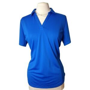 Lady Hagen Womens Golf Polo XL Royal Blue 1/4 Pullover Stretch Top